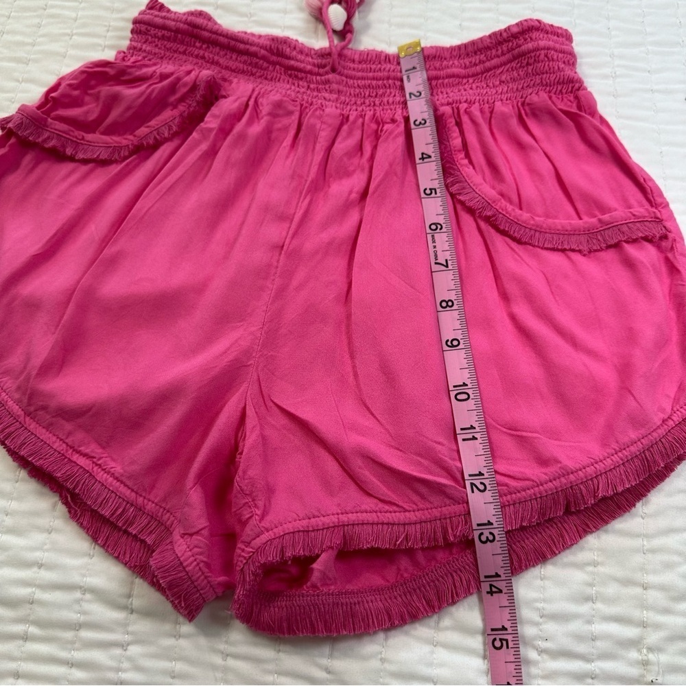 Set Of 2 Floral and Solid Pink Pajama and Casual Summery Shorts - Picture 4 of 10